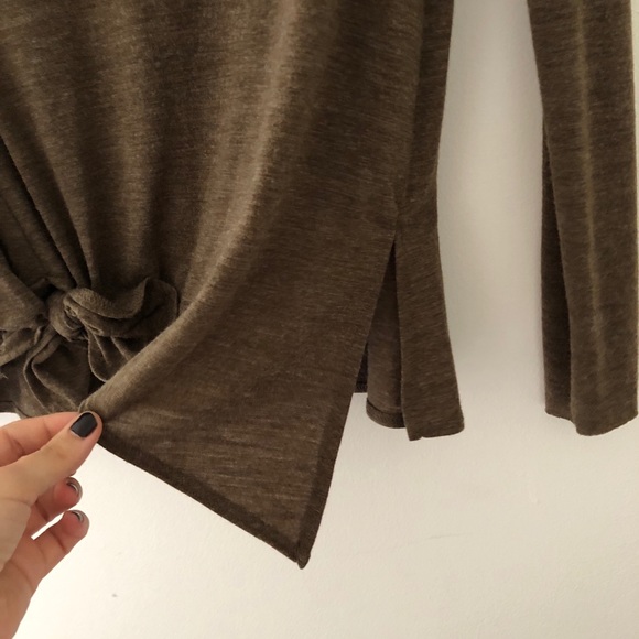 ZARA | Knit Khaki Top with Front Knot - Picture 7 of 8